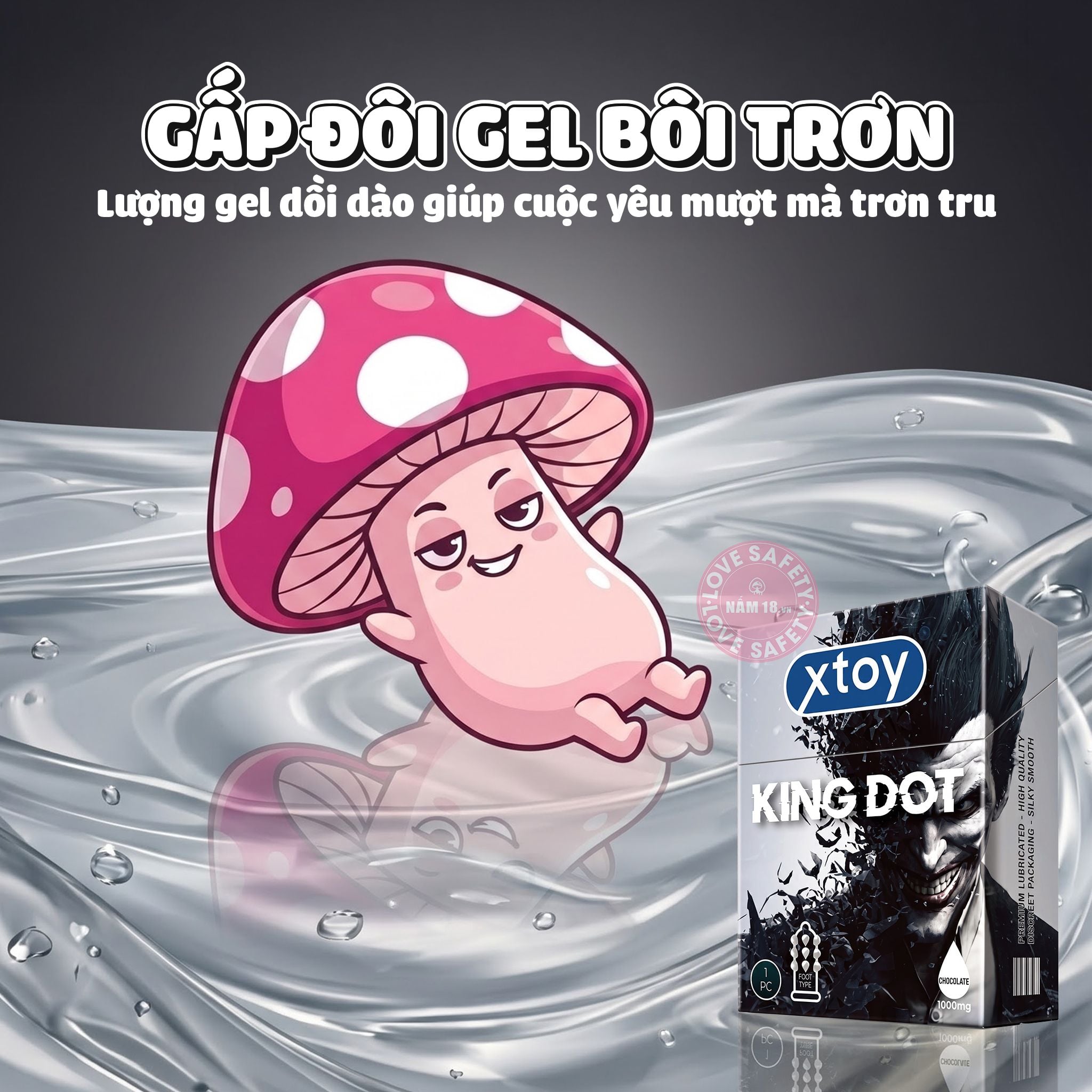  Bao Cao Su Xtoy King Dot 9 Bi Lớn Hương Chocolate 