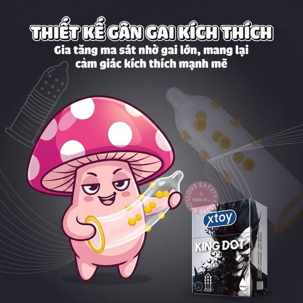 Bao Cao Su Xtoy King Dot 9 Bi Lớn Hương Chocolate