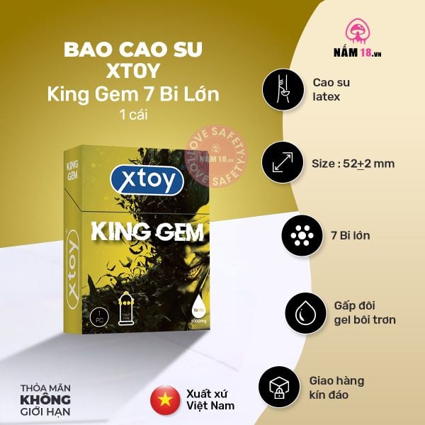  Bao Cao Su Xtoy King Gem 7 Bi Lớn Hương Vani 