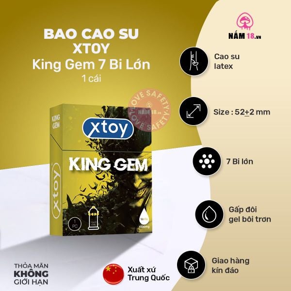  Bao Cao Su Xtoy King Gem 7 Bi Lớn Hương Vani 