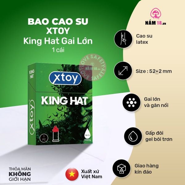  Bao Cao Su Xtoy King Hat Gai Lớn Hương Vani 
