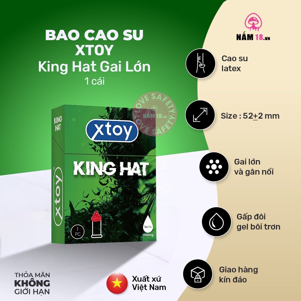  Bao Cao Su Xtoy King Hat Gai Lớn Hương Vani 