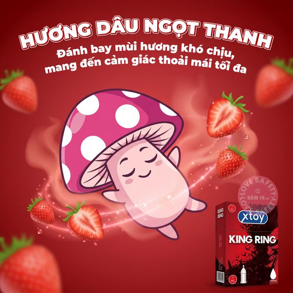 Bao Cao Su Xtoy King Ring Gai Lớn Hương Dâu