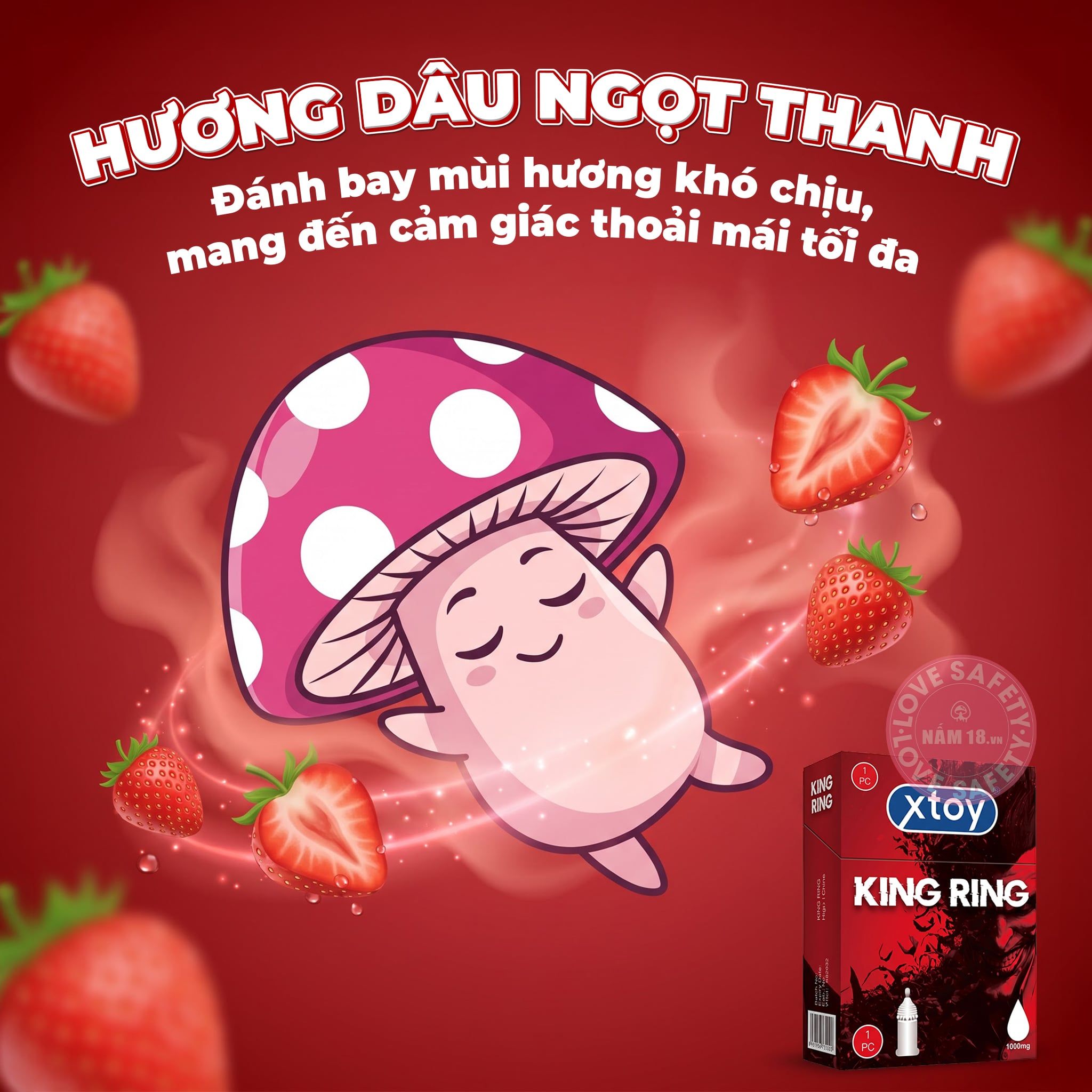  Bao Cao Su Xtoy King Ring Gai Lớn Hương Dâu 
