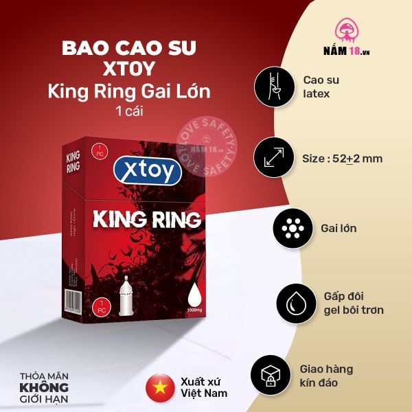 Bao Cao Su Xtoy King Ring Gai Lớn Hương Dâu 
