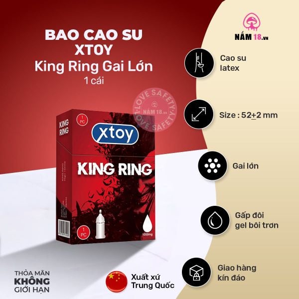  Bao Cao Su Xtoy King Ring Gai Lớn Hương Dâu 