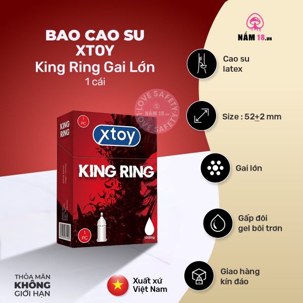  Bao Cao Su Xtoy King Ring Gai Lớn Hương Dâu 