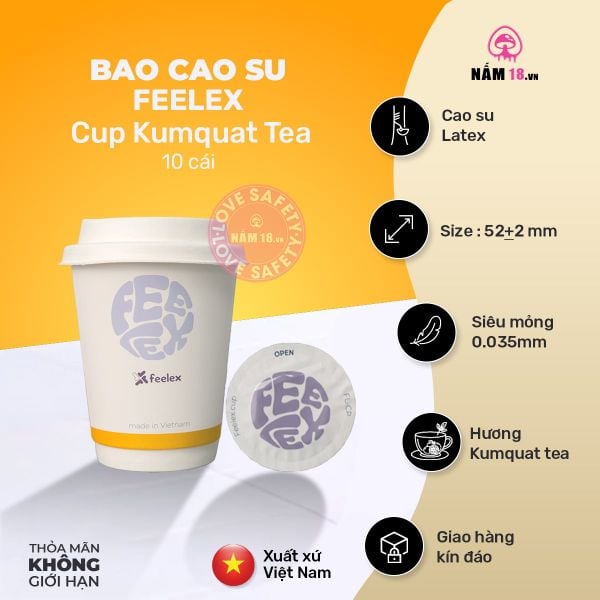  Bao Cao Su Siêu Mỏng Feelex Cup Hương Kumquat Tea 