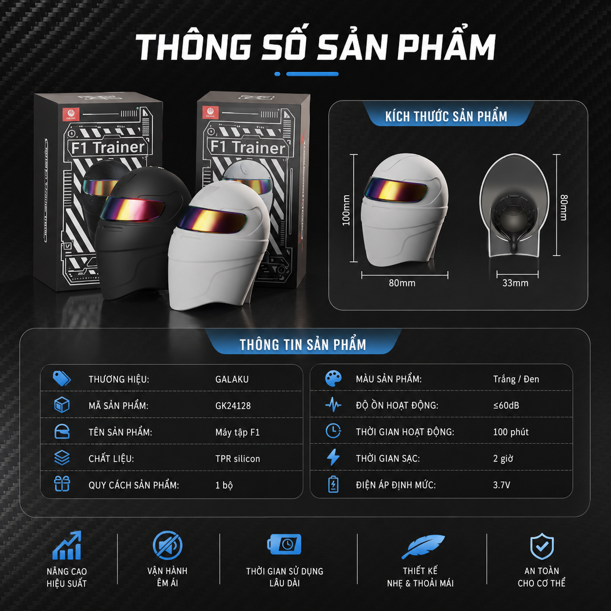  Máy Vắt Tinh Galaku F1 Trainer Tỏa Nhiệt Điều Khiển App 