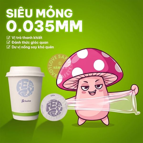  Bao Cao Su Siêu Mỏng Feelex Cup Hương Matcha 