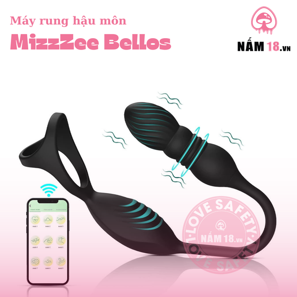  Máy Rung Hậu Môn MizzZee Bellos 9 Chế Độ Rung Thụt Điều Khiển App 