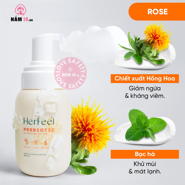 Dung Dịch Vệ Sinh Phụ Nữ Her Feel Prebiotic Rose