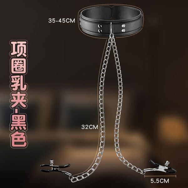 Vòng Cổ Da Kẹp Ti SM