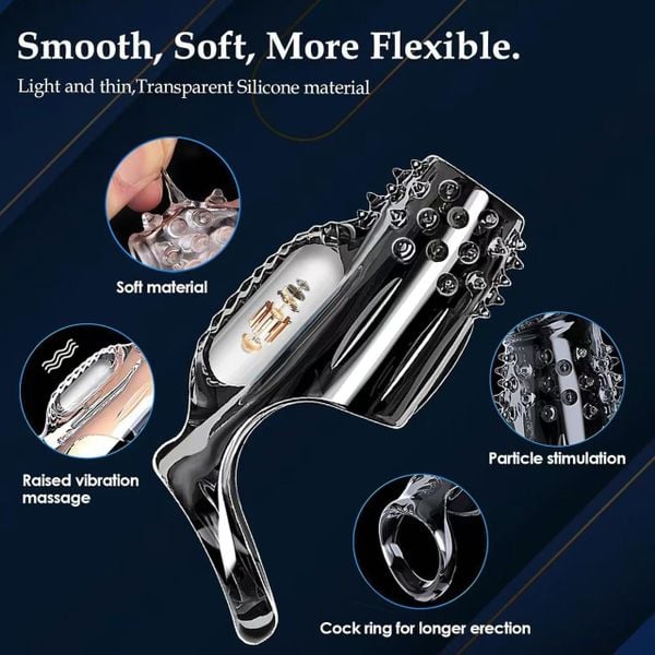 Đôn Dên Khúc Giữa Cock Sleeves Chống Tuột Có Rung