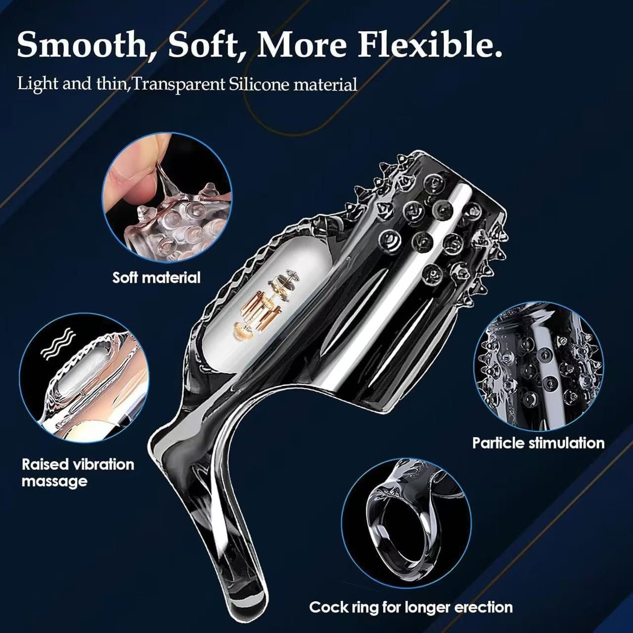  Đôn Dên Khúc Giữa Cock Sleeves Chống Tuột Có Rung 