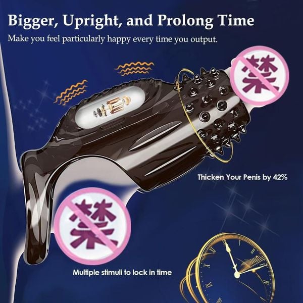  Đôn Dên Khúc Giữa Cock Sleeves Chống Tuột Có Rung 