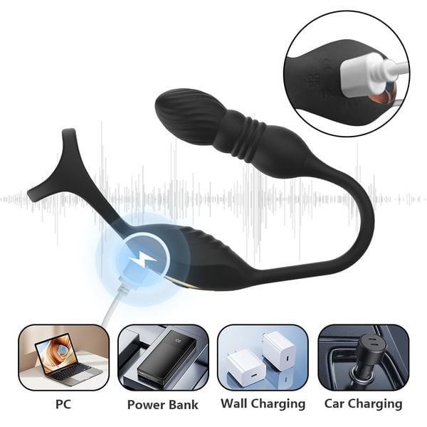 Máy Rung Hậu Môn MizzZee Bellos 9 Chế Độ Rung Thụt Điều Khiển App