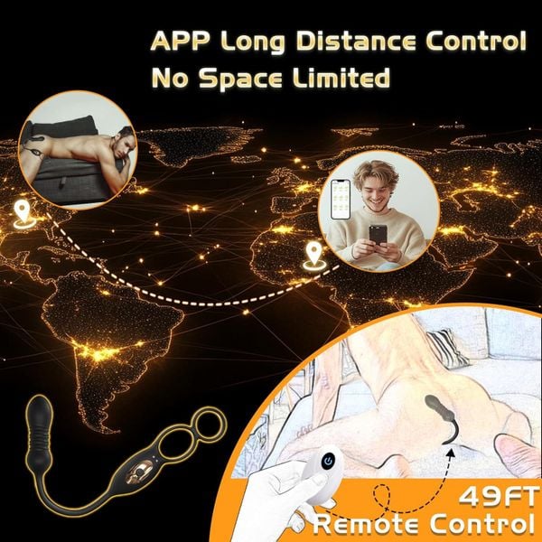 Máy Rung Hậu Môn MizzZee Bellos 9 Chế Độ Rung Thụt Điều Khiển App