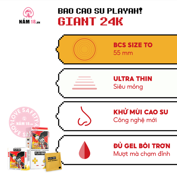 Bao Cao Su Size Lớn 55mm Playah Giant Invisible