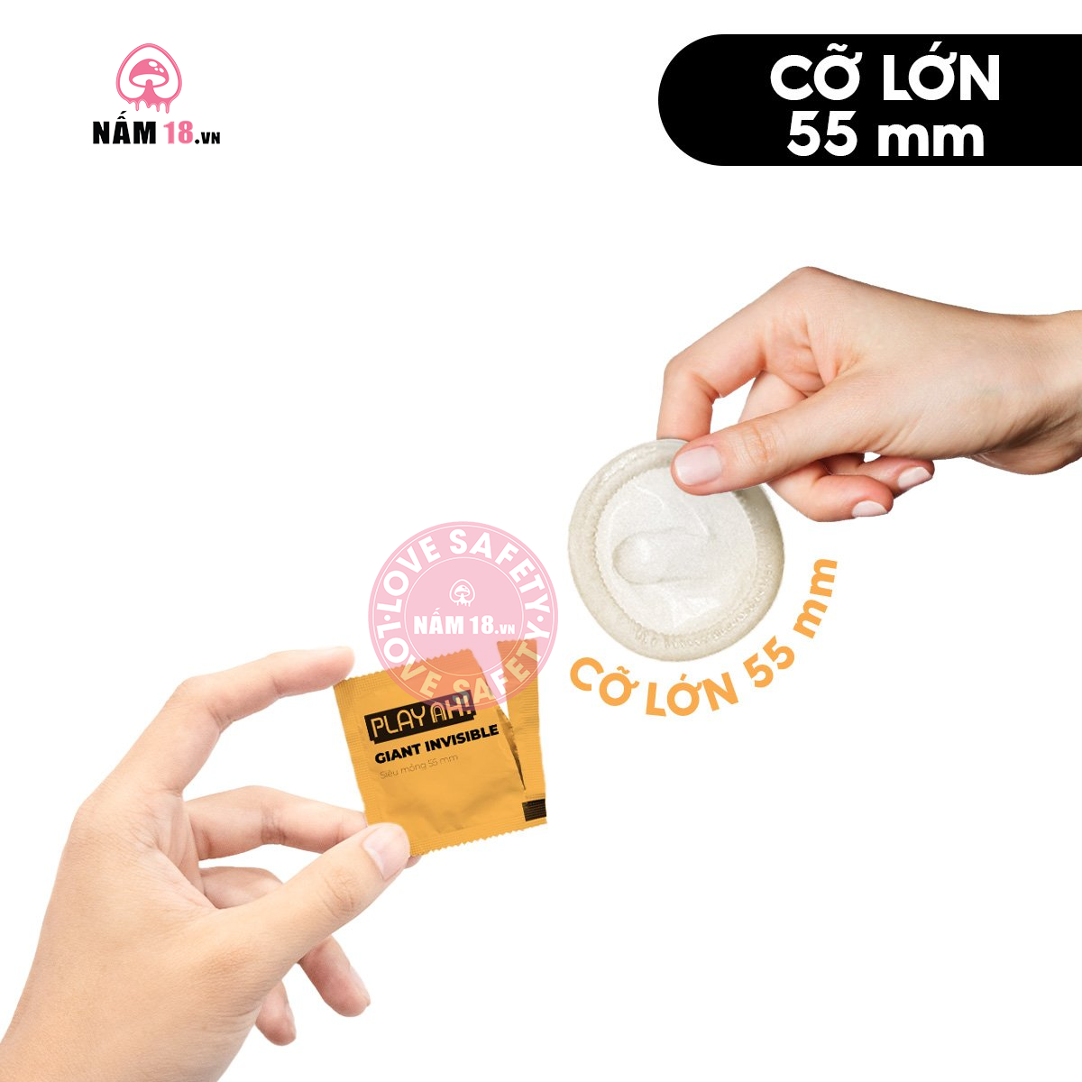  Bao Cao Su Size Lớn 55mm Playah Giant Invisible 