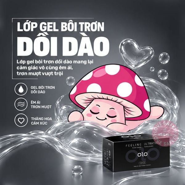 Bao Cao Su OLO Đen Siêu Mỏng, Hương Vani - Hộp 10 Cái