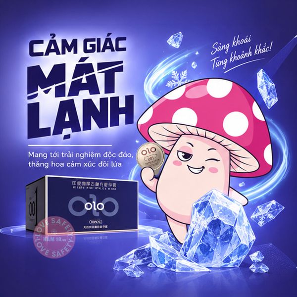 Bao Cao Su Kéo Dài Thời Gian, Mát Lạnh Olo Xanh - Hộp 10 Cái