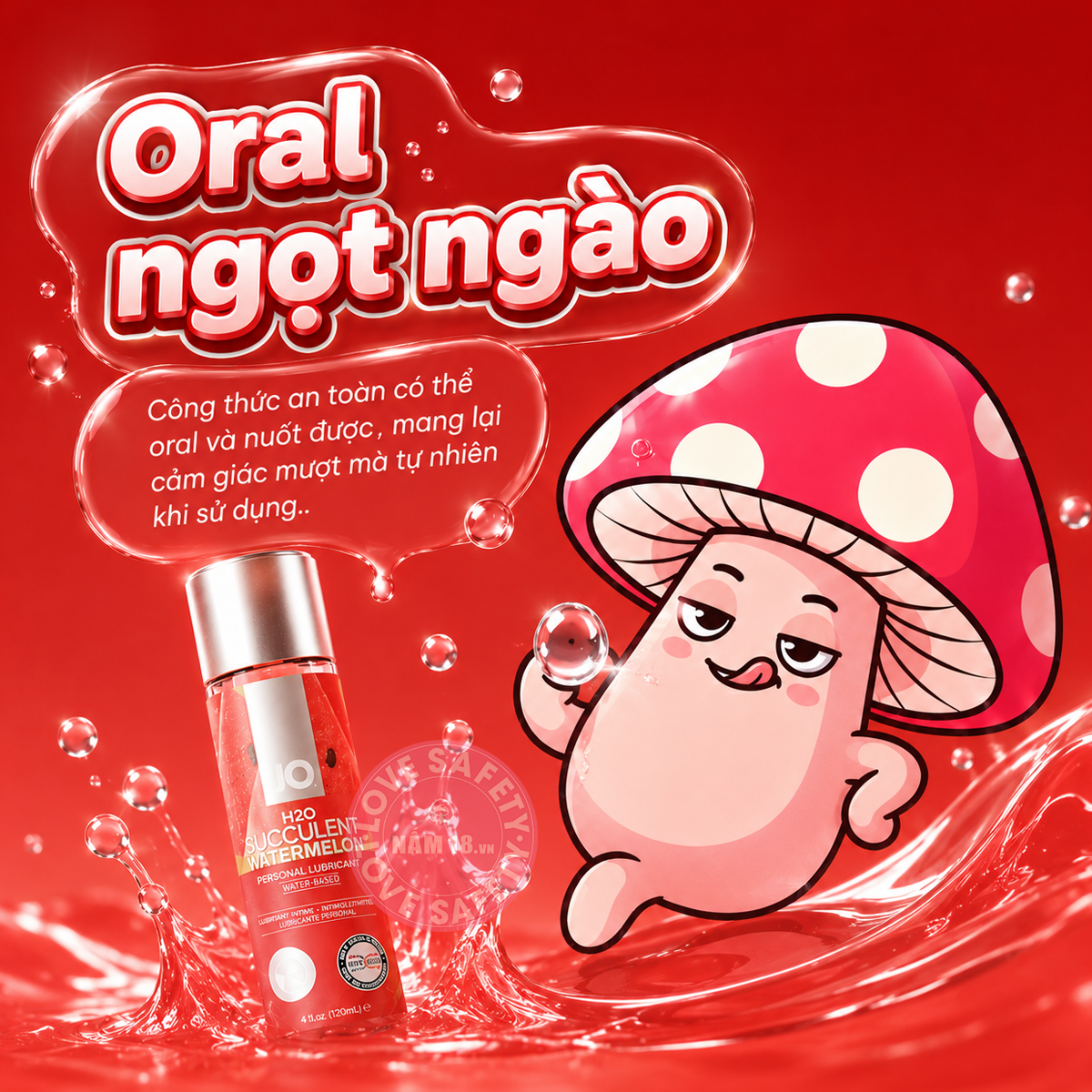  Gel Bôi Trơn Oral Jo H20 Succulent Watermelon 
