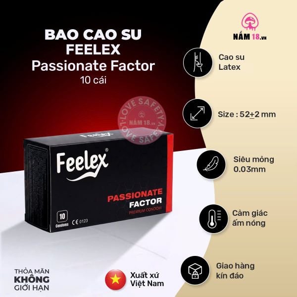  Bao Cao Su Nóng Ấm Feelex Passionate Factor 