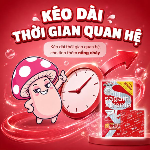 Bao Cao Su Sagami Xtreme Feel Long Kéo Dài Thời Gian, Siêu Điểm Nổi