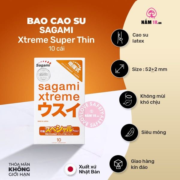  Bao Cao Su Siêu Mỏng Sagami Xtreme Super Thin 