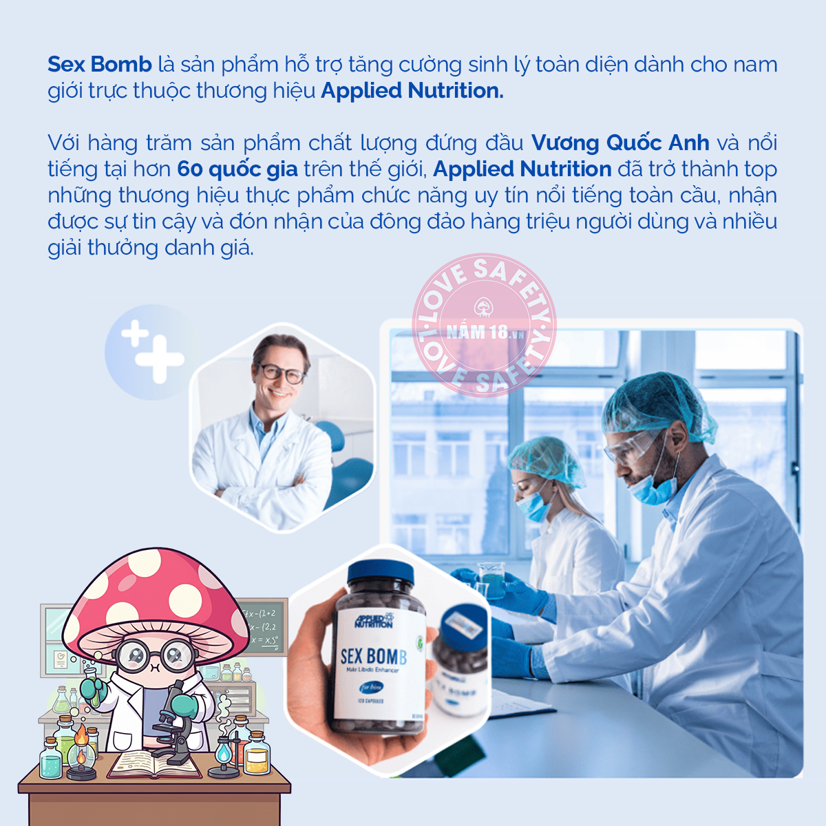  Viên Uống Tăng Cường Sinh Lý Sex Bomb for Him Applied Nutrition 