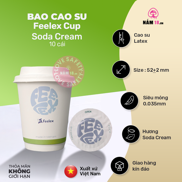  Bao Cao Su Siêu Mỏng Feelex Cup Hương Soda Cream 