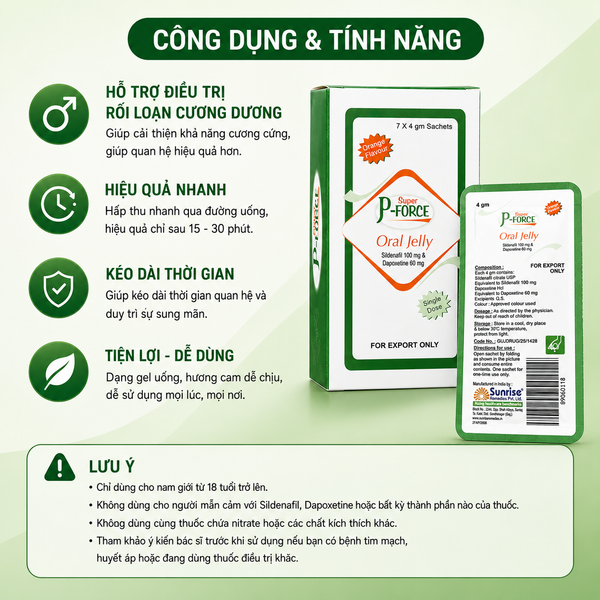  Thạch Tăng Cường Sinh Lý Nam Super P-Force Hương Cam 