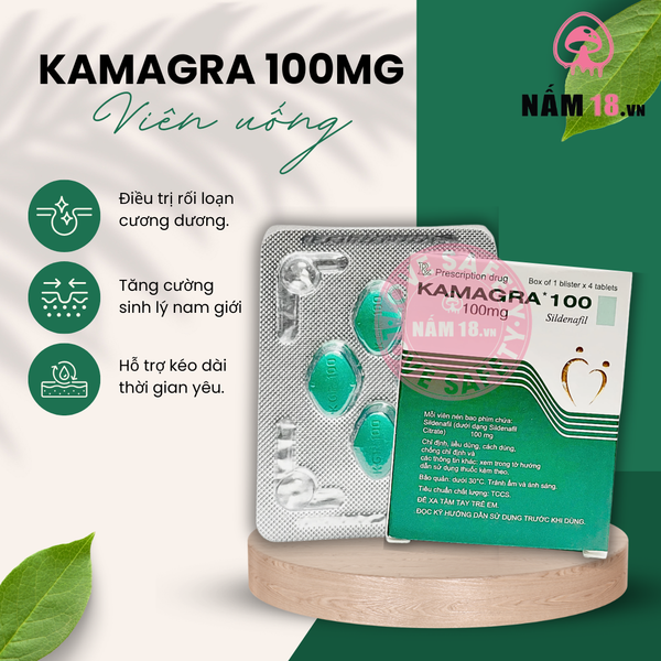  Viên Uống Cương Dương, Tăng Cường Sinh Lý Kamagra 100mg 