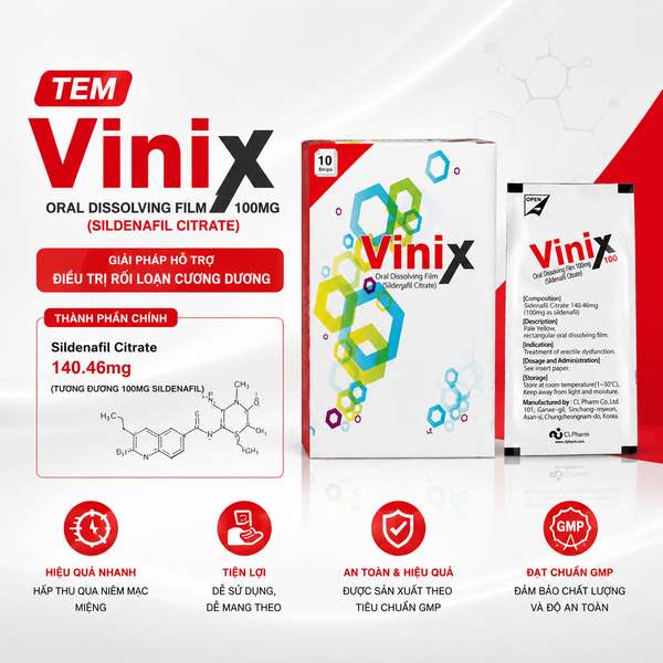 Tem Ngậm Cương Dương, Tăng Cường Sinh Lý Vinix 100mg