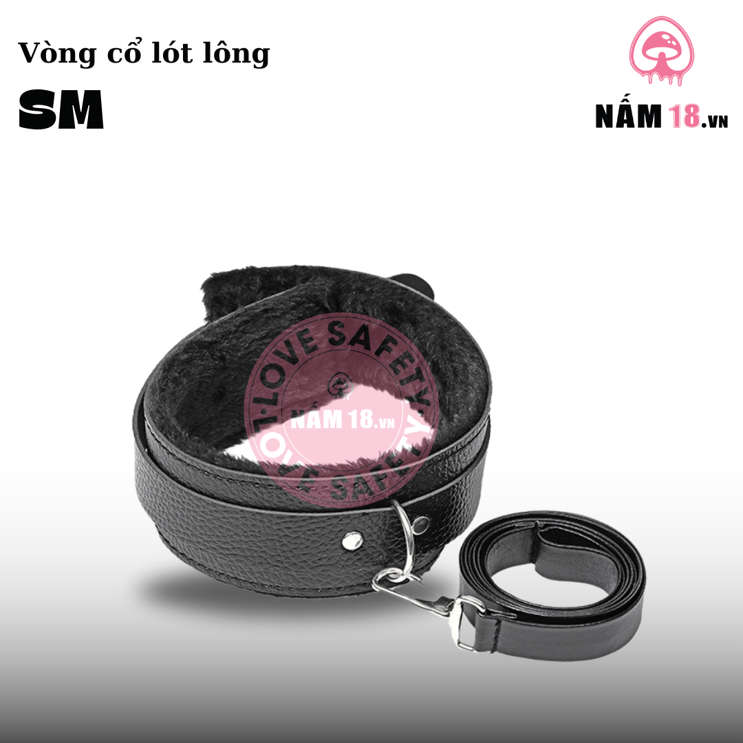  Vòng Cổ Da SM Lót Lông 