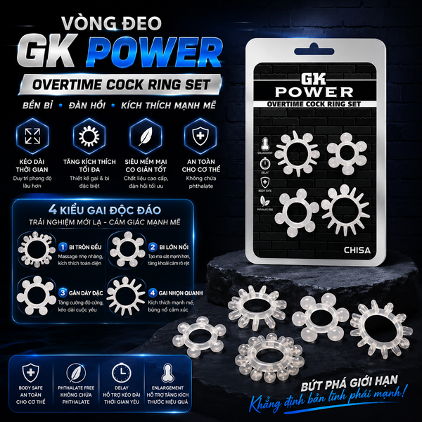  Vòng Đeo Chisa GK Power Overtime Cock Ring Set 