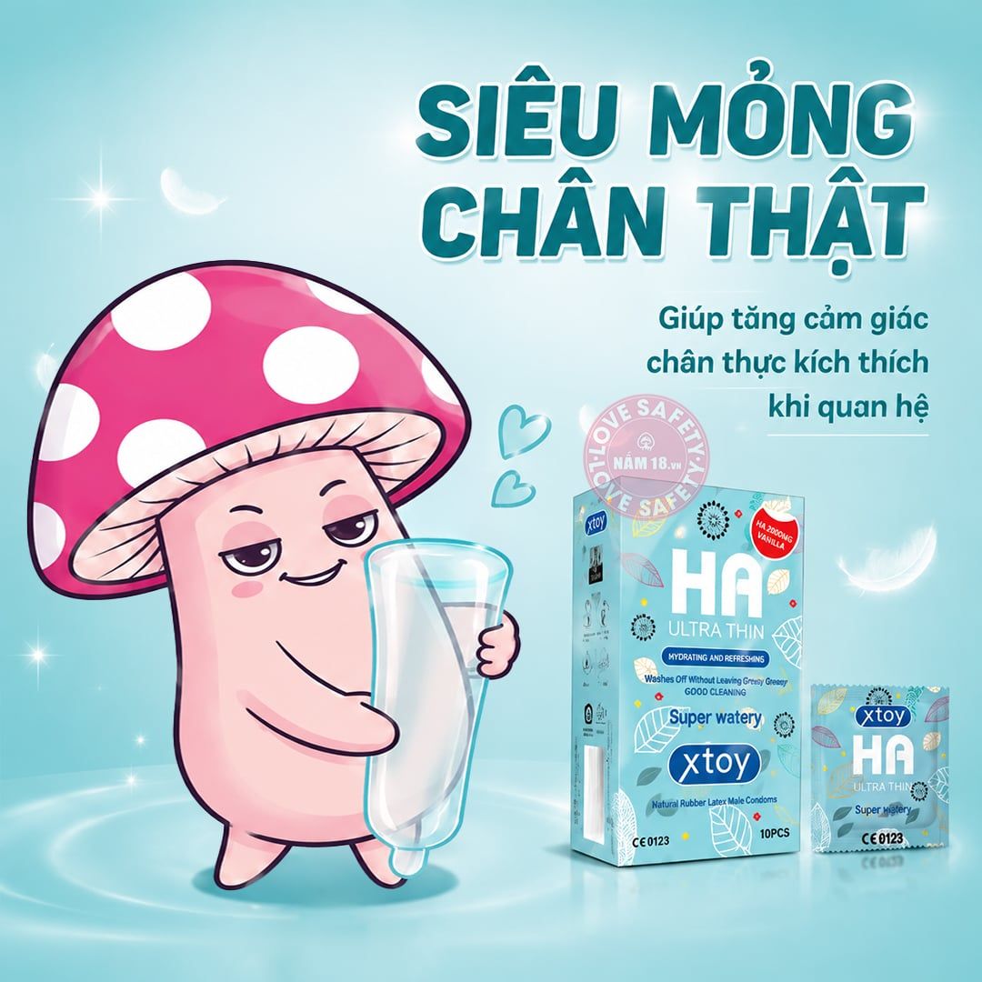  Bao Cao Su Siêu Mỏng Xtoy HA Utrathin Nhiều Gel 