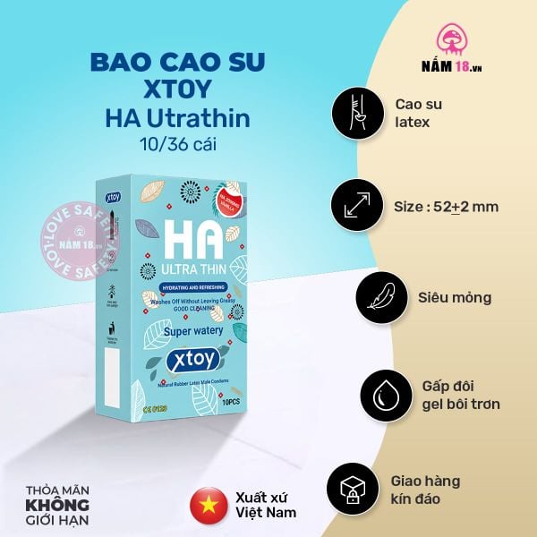 Bao Cao Su Siêu Mỏng Xtoy HA Utrathin Nhiều Gel
