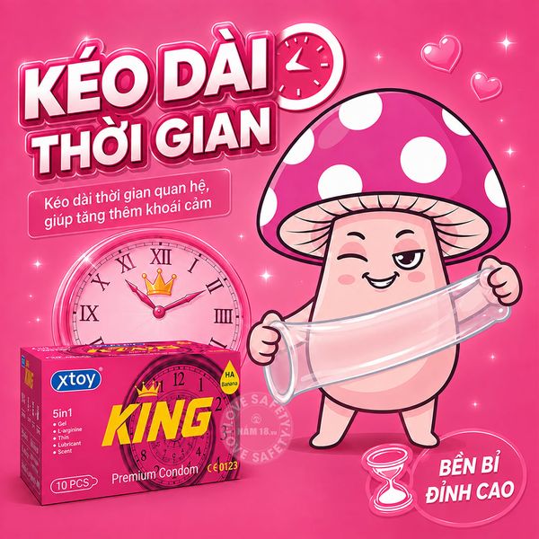 Bao Cao Su Kéo Dài Thời Gian Xtoy King 5in1 Hương Chuối