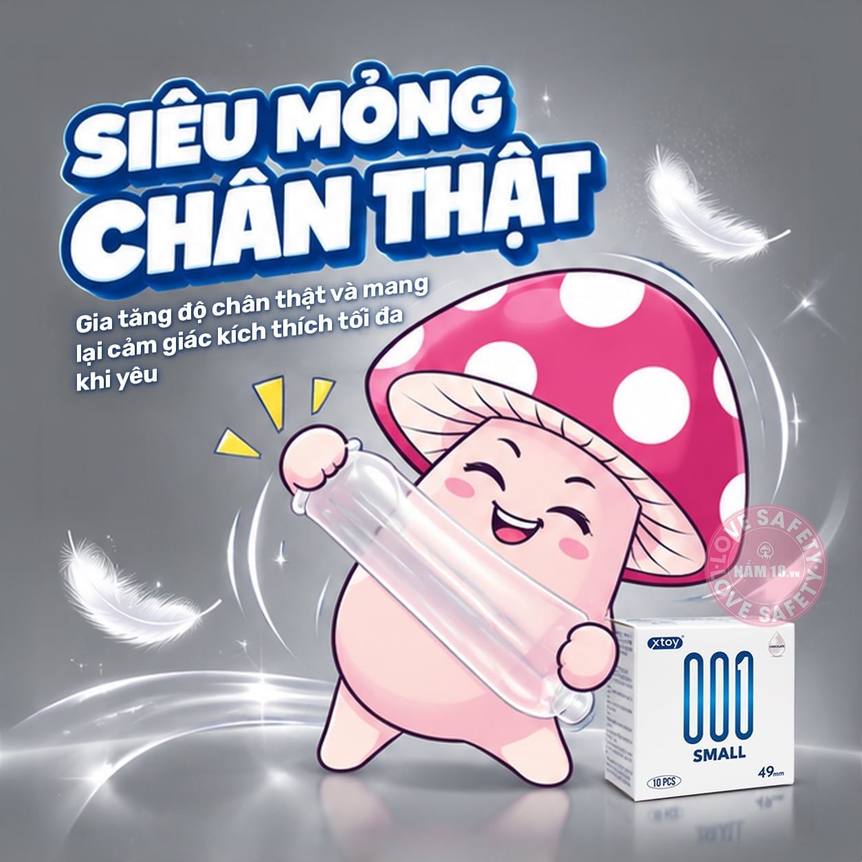  Bao Cao Su Size Nhỏ 49mm Xtoy Small Siêu Mỏng Hương Vani 