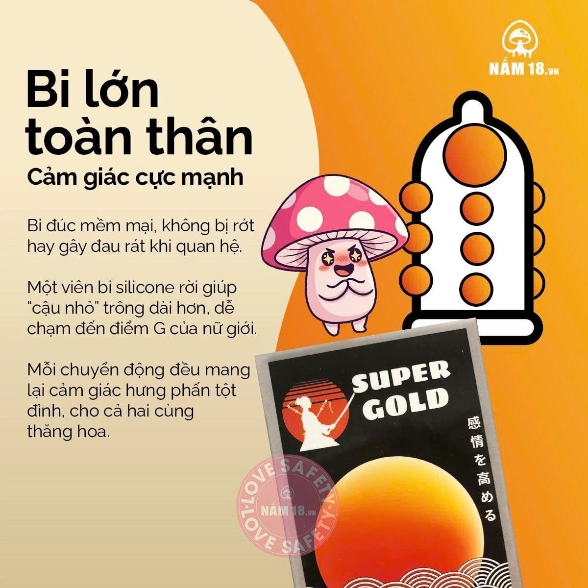  Bao Cao Su Bi Lớn Super Gold Big Ball 