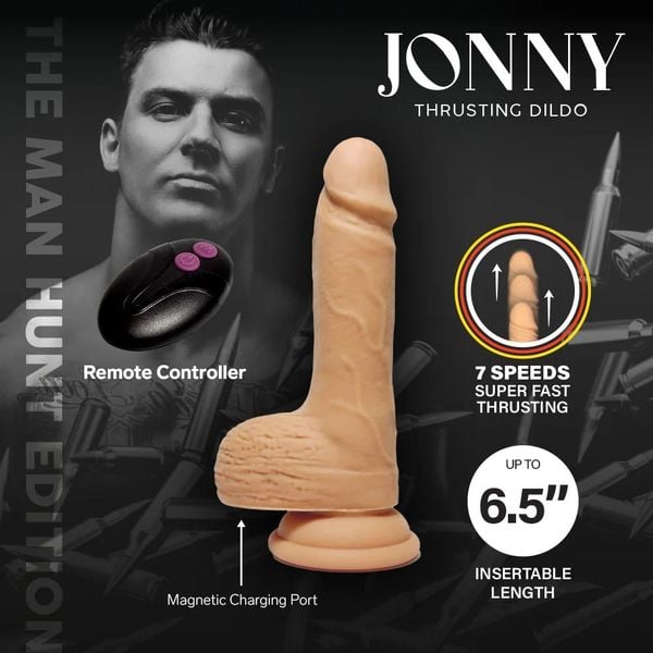  Dương Vật Dính Tường Jonny 7 Chế Độ Rung Thụt 