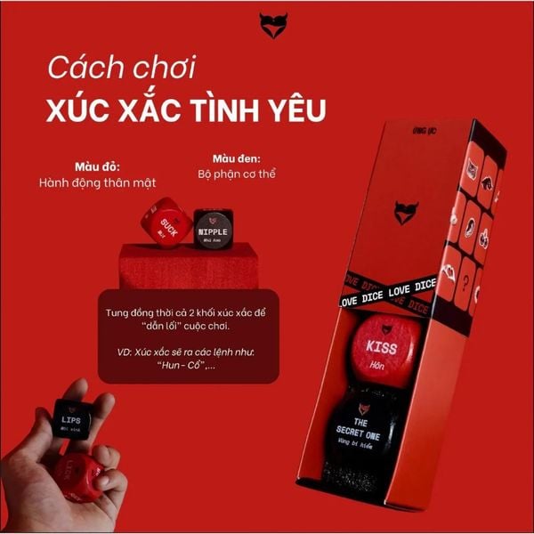 Bộ Xúc Xắc Tình Yêu Bằng Gỗ