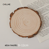 Đế lót ly nến thơm bằng gỗ chillme chất liệu tự nhiên phong cách vintage cao cấp