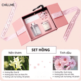  Bộ nến thơm tinh dầu Love Chillme quà tặng sinh nhật cho nữ bạn thân kèm túi xách quà thiệp ý nghĩa tinh tế 