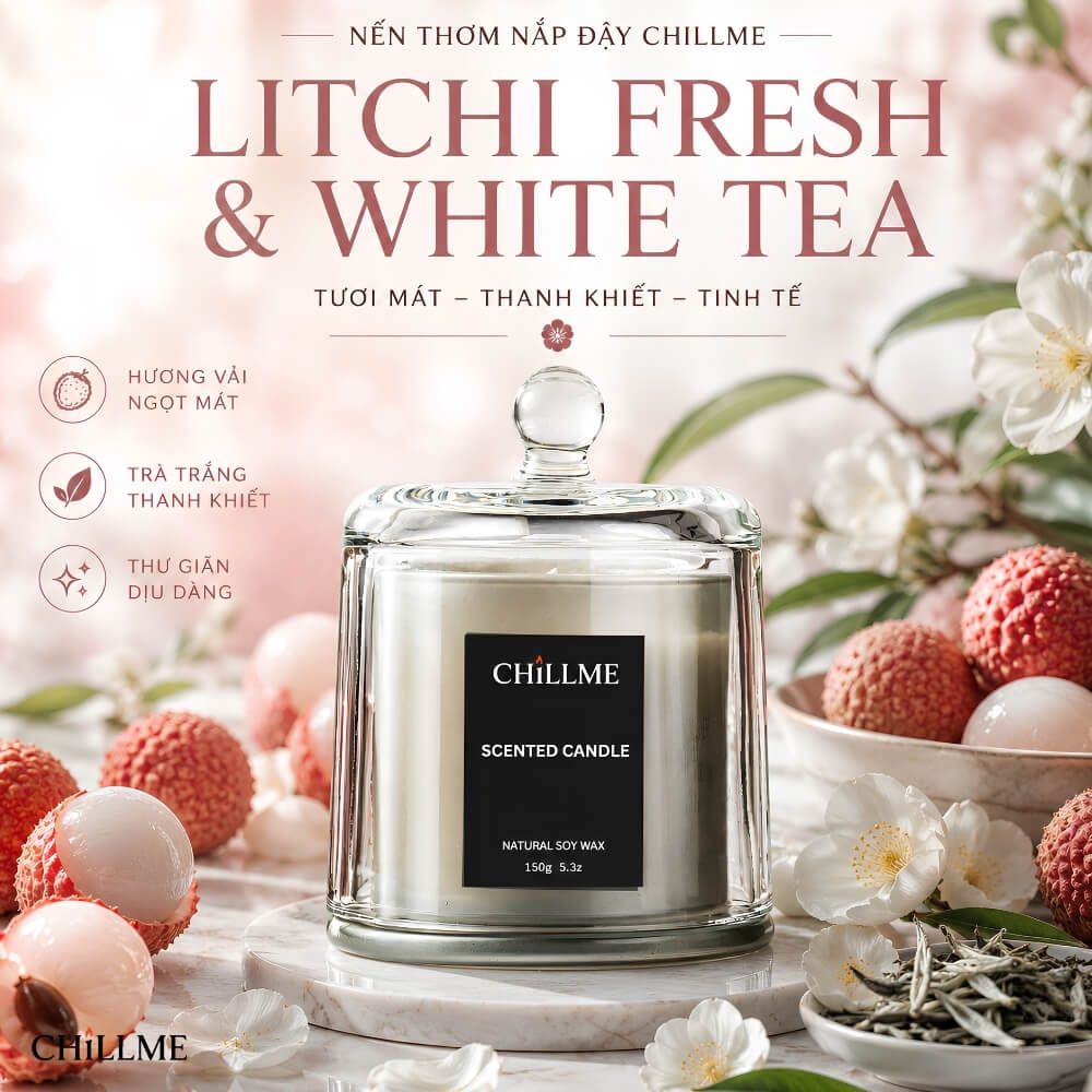  Nến Tastle Life - Litchi Fresh & Tea 