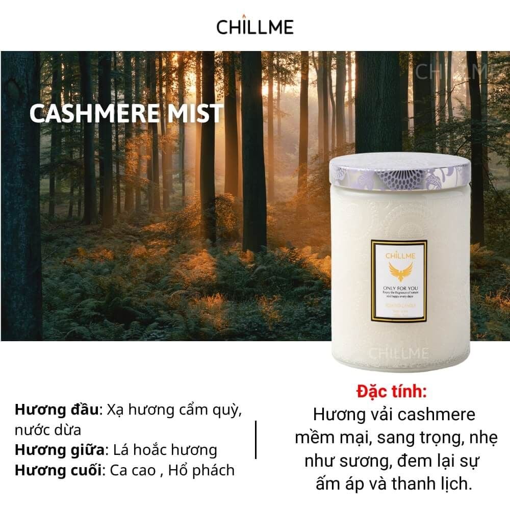 Nến thơm tinh dầu size L Chillme 785g sáp đậu nành không khói hương thơm thư giãn nhẹ nhàng 