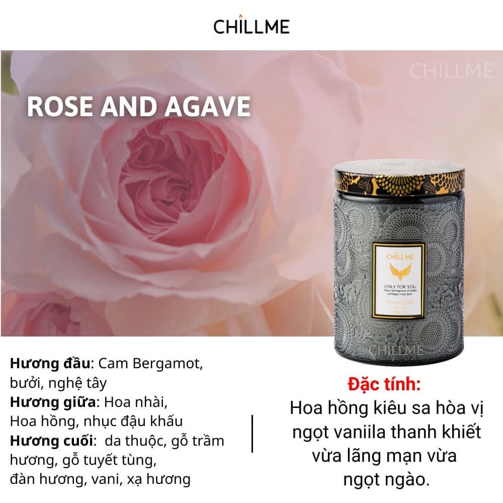  Nến thơm tinh dầu size L Chillme 785g sáp đậu nành không khói hương thơm thư giãn nhẹ nhàng 