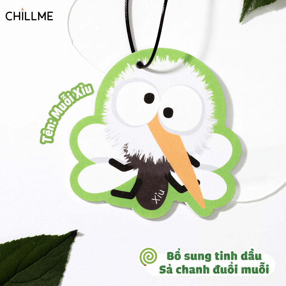  Thẻ thơm đuổi muỗi tinh dầu sả chanh Chillme giúp xua đuổi côn trùng hiệu quả hương thơm tưới mới 